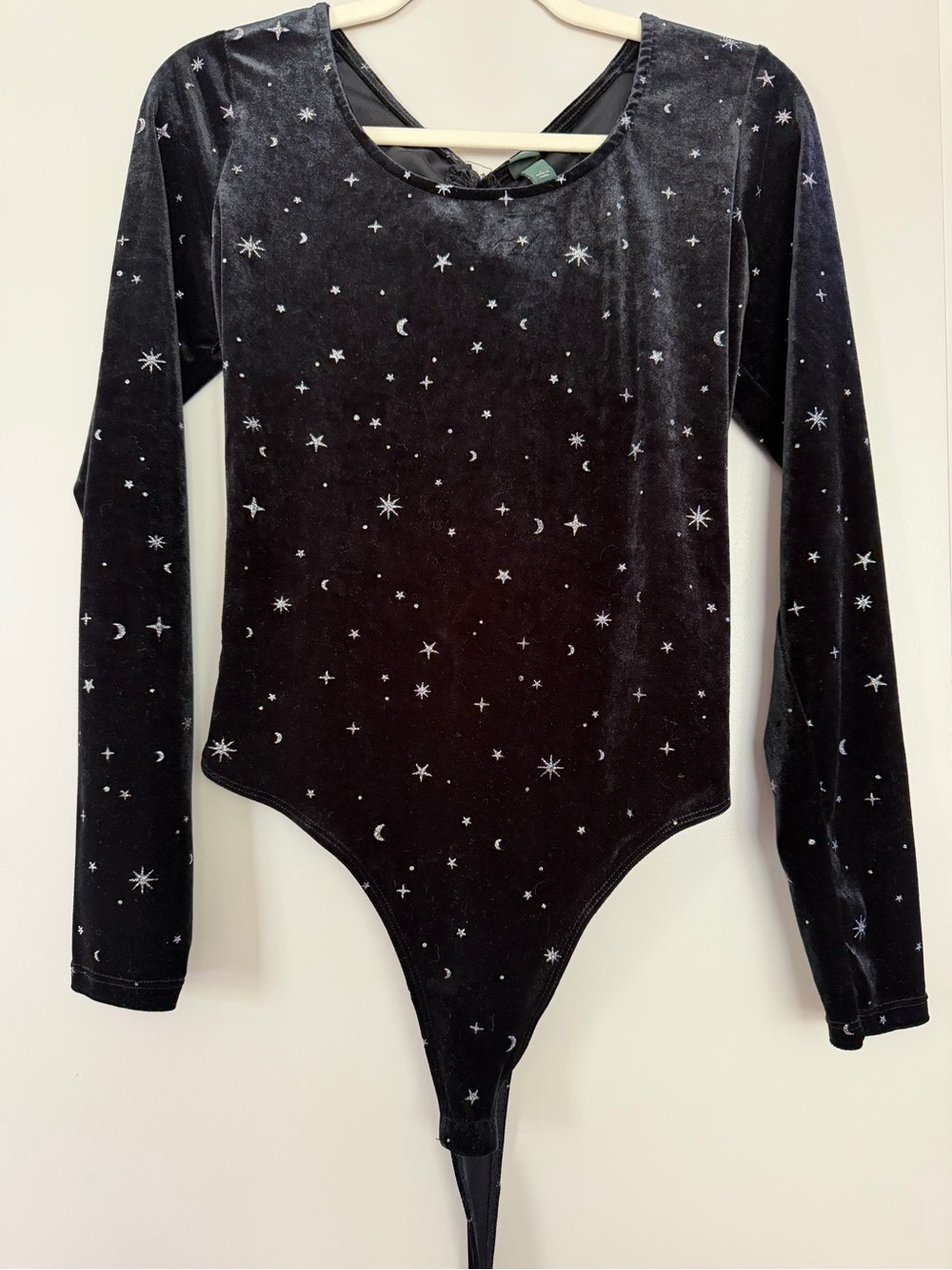 Black Star & Moon Velvet One-Piece Bodysuit
